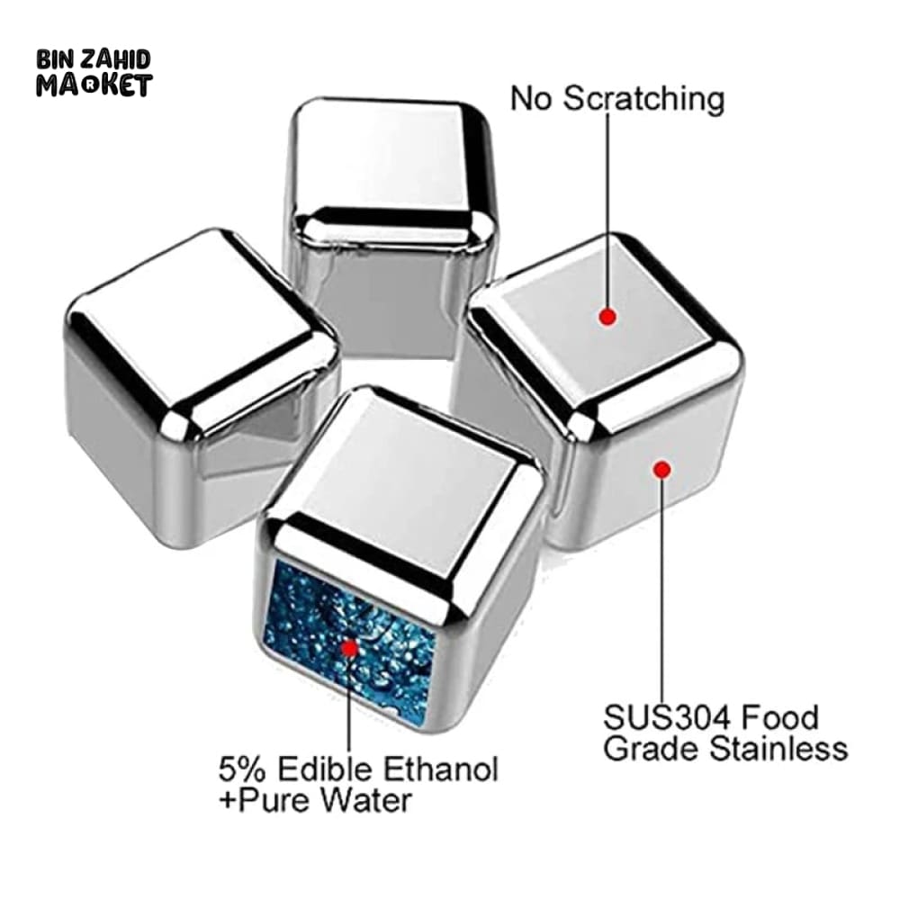 8 PIECES REUSABLE STAINLESS STEEL ICE CUBES