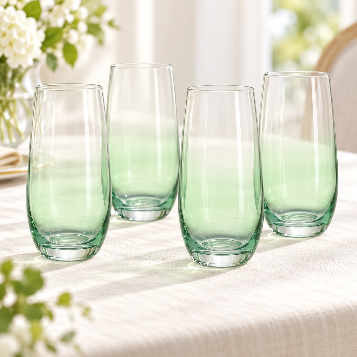 Danny Home Mint Green Tall Glass Set - 410 ml