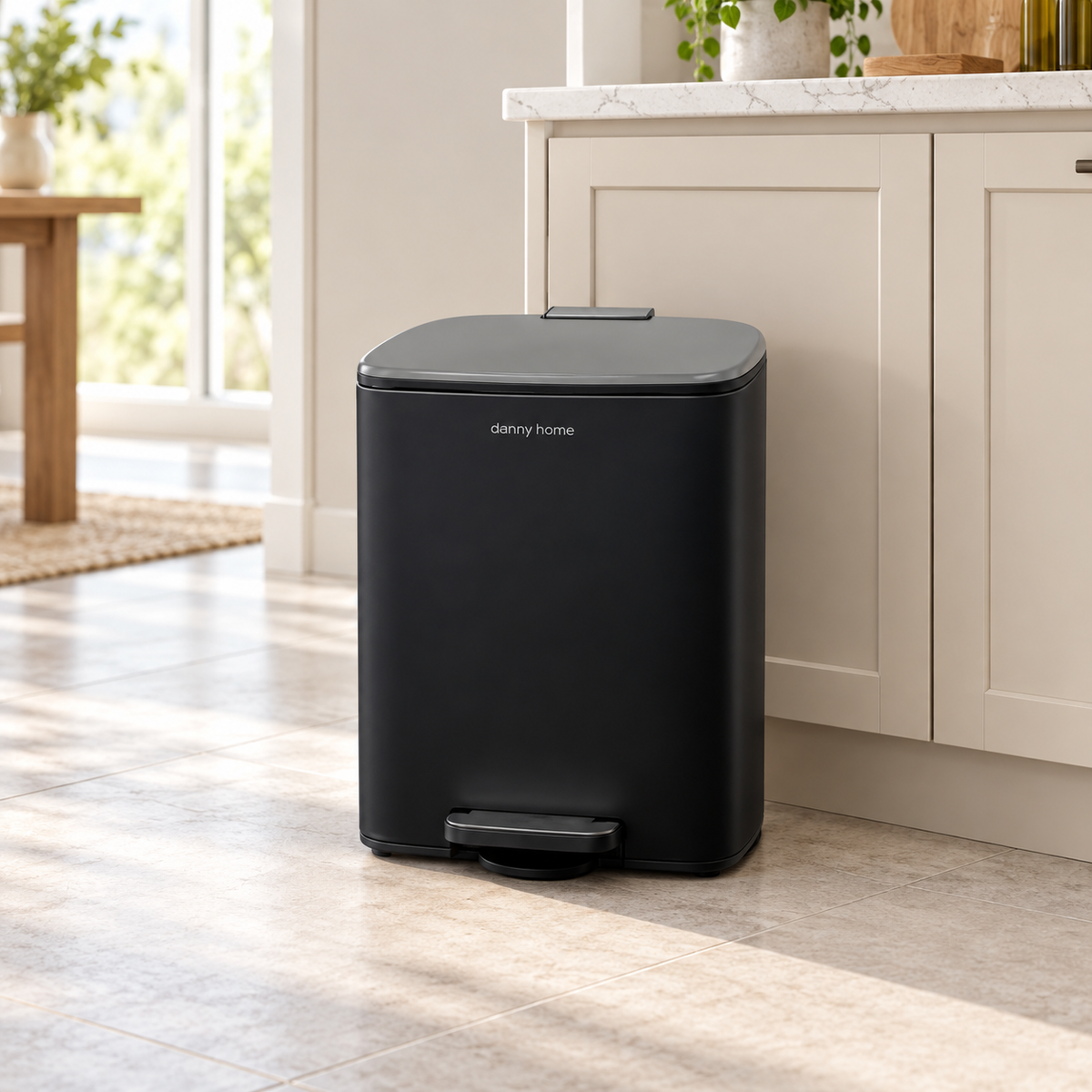 DANNY HOME PEDAL TRASH BIN WITH GREY LID