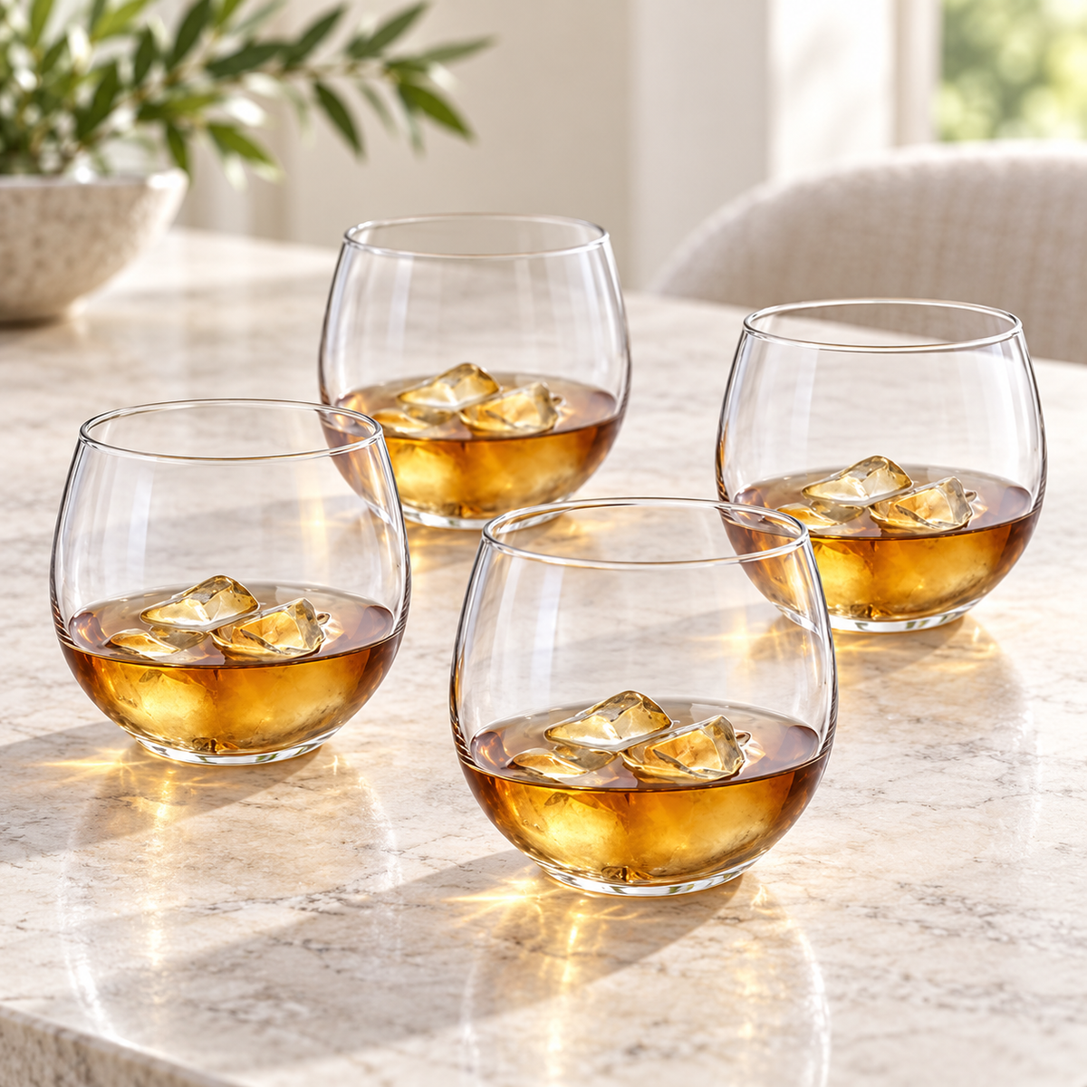 Danny Home 4 Piece Rounded Glass Set - 380 ml