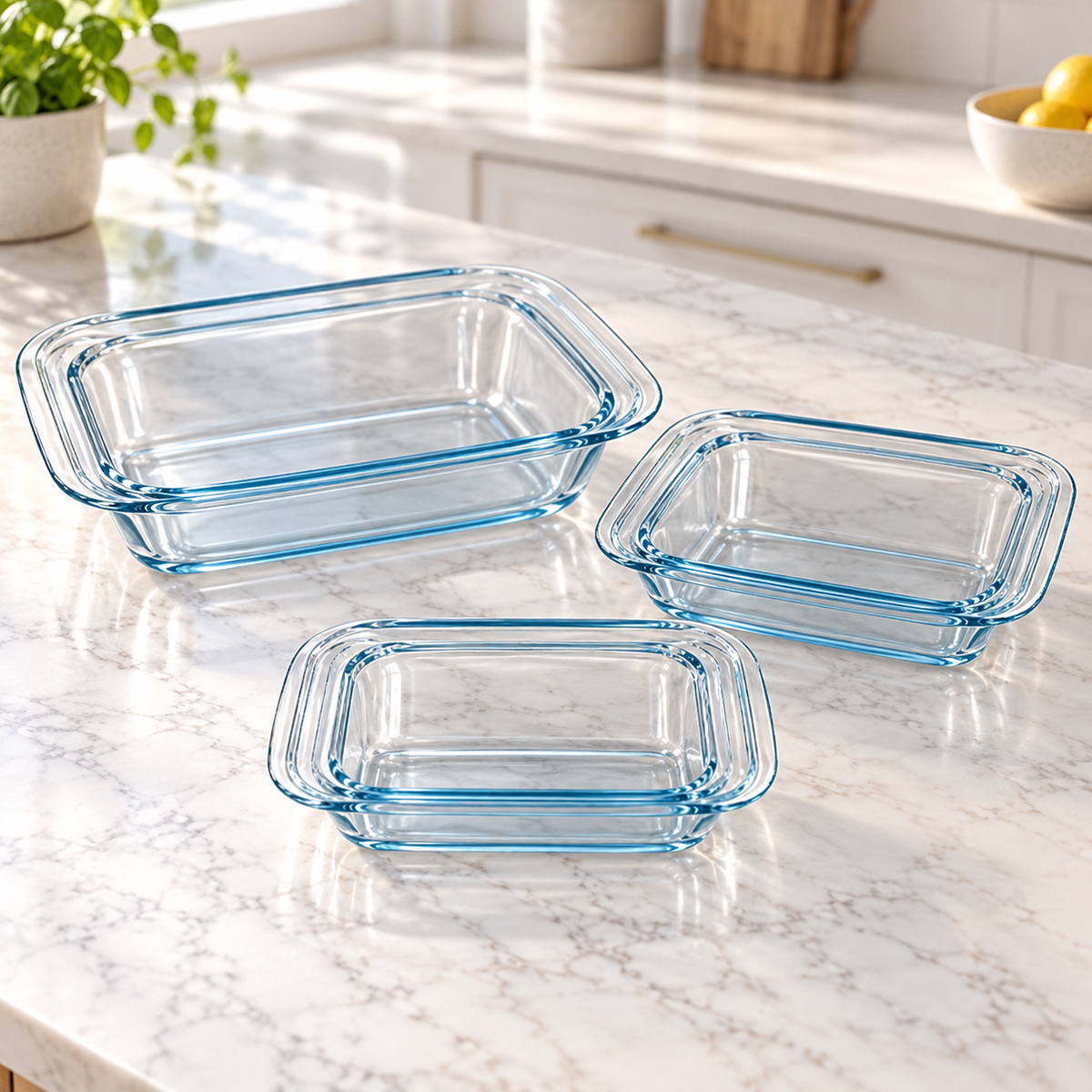 Danny Home 3-Piece Glass Oven Dish Set