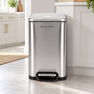 DANNY HOME SILVER RECTANGULAR PEDAL TRASH BIN