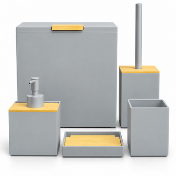Square Acrylic Bathroom Set - 5 Pieces