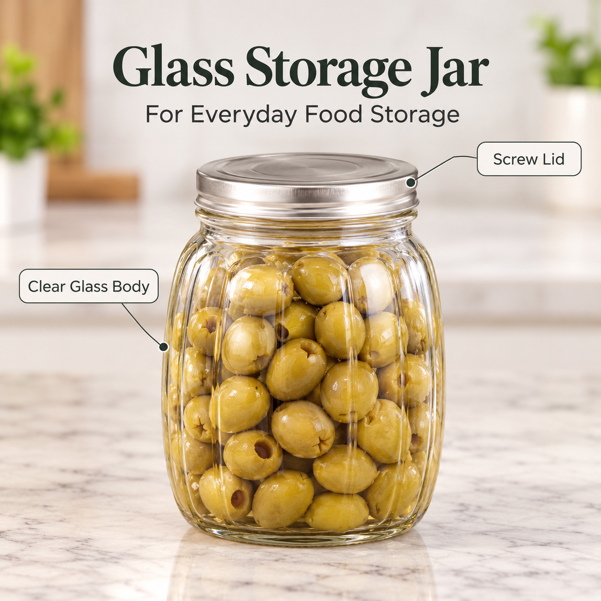Limon Glass Storage Jar - 1.1 Litre