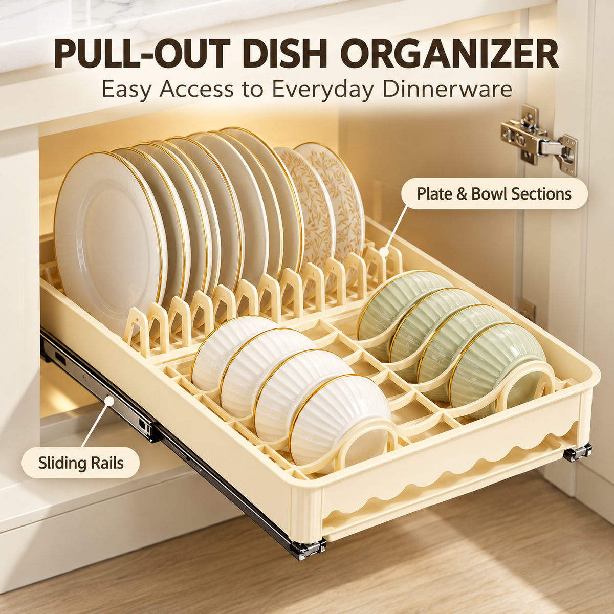 Pull-Out Dish Organizer