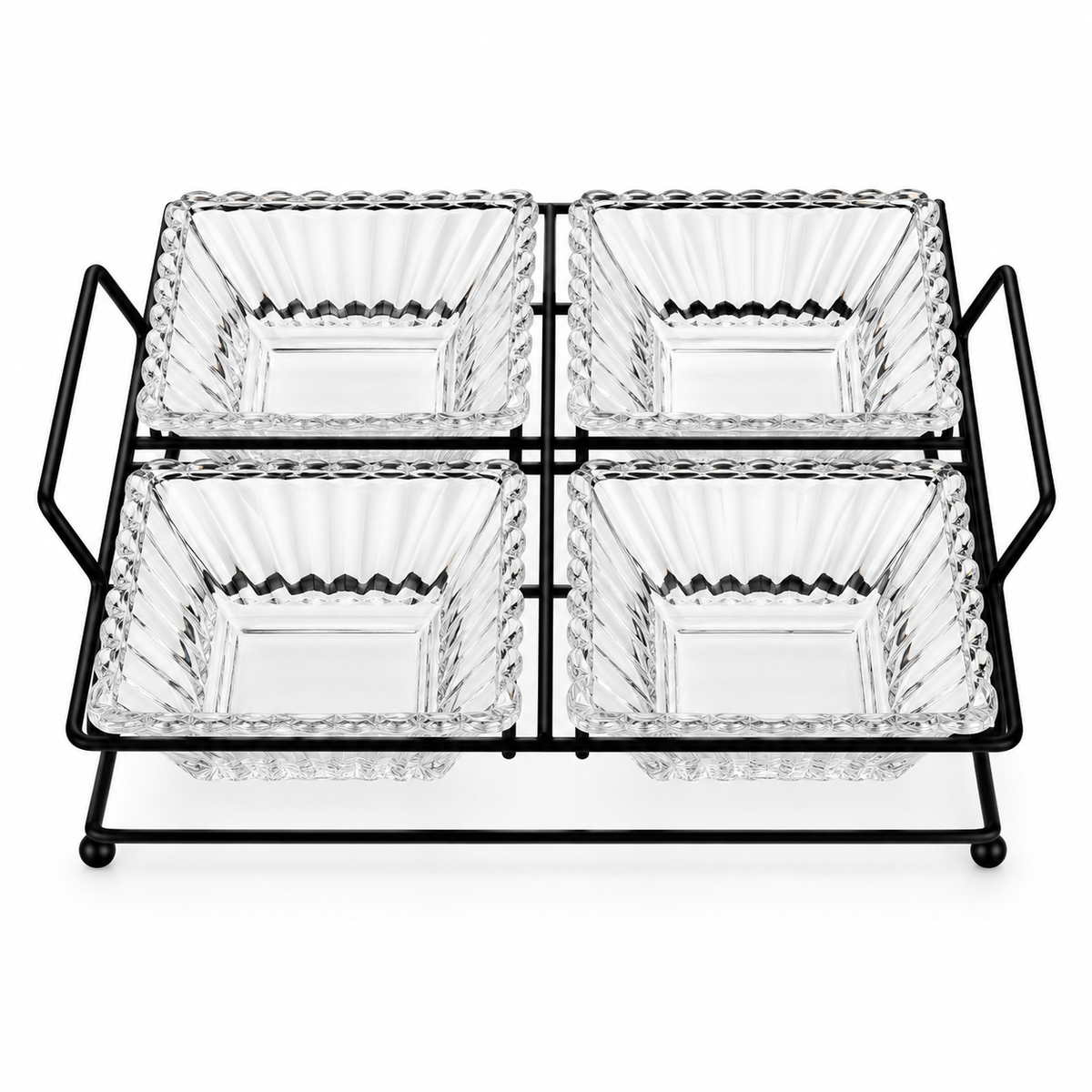 Danny Home Square Serving Bowls With Stand - 250 ml