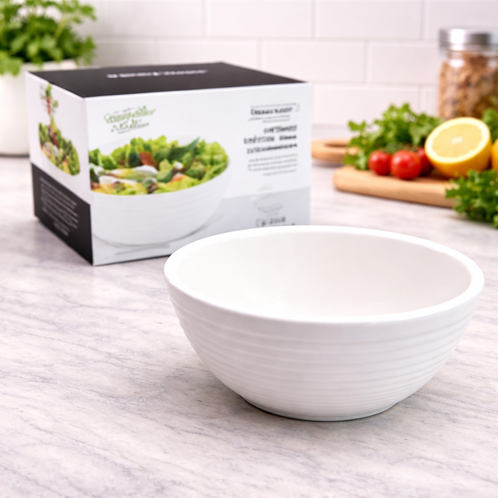 DANNY HOME 4 PIECES WHITE CERAMIC SERVING BOWL -BW20-113