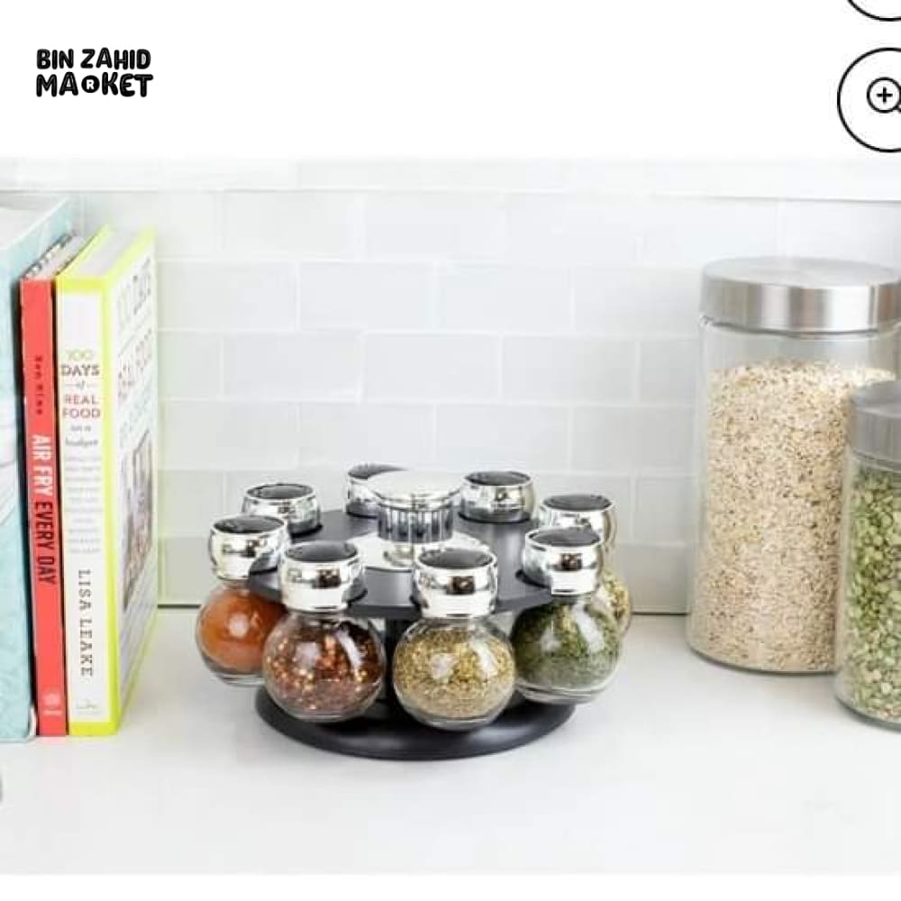 8IN1 REVOLVING SPICE JAR RACK