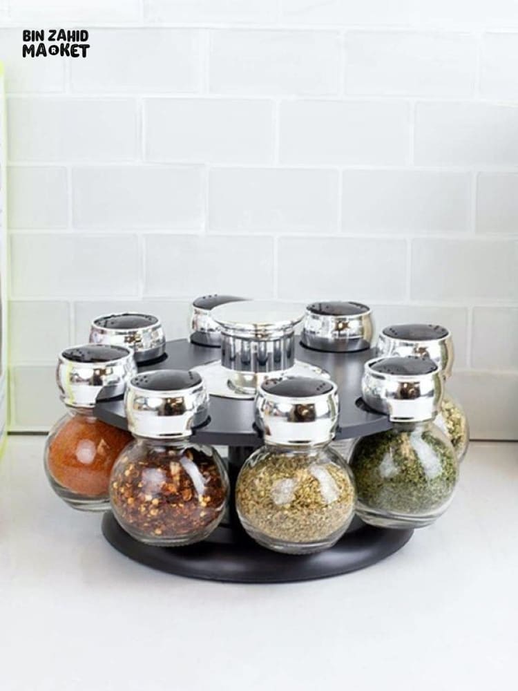 8IN1 REVOLVING SPICE JAR RACK