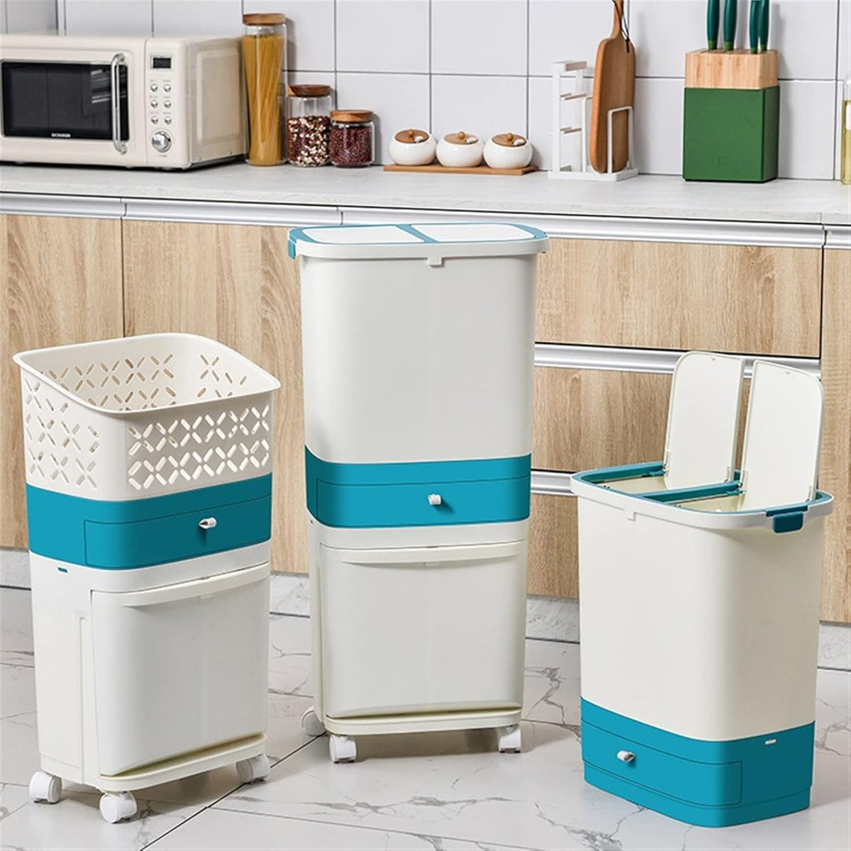 2 Layer Waste Sorting Bin – 42 Liter