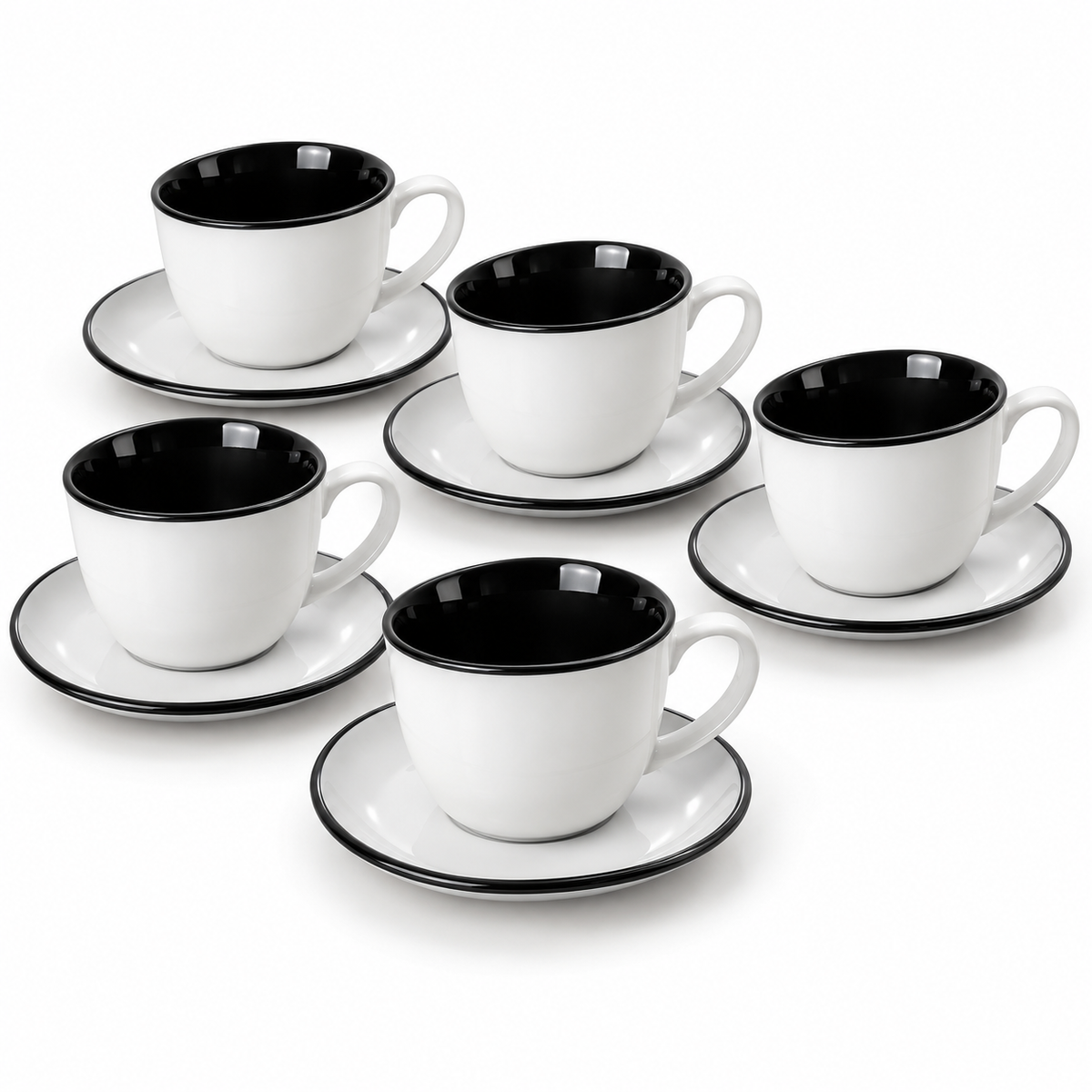 Danny Home 6 Piece Two-Tone Cup & Saucer Set