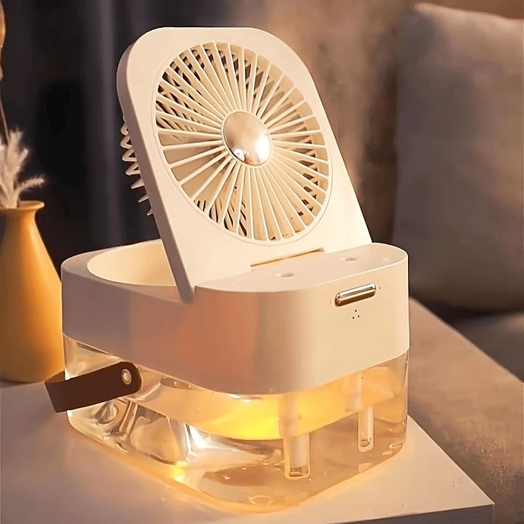 DUAL SPRAYER PORTABLE HUMIDIFIER FAN WITH LAMP