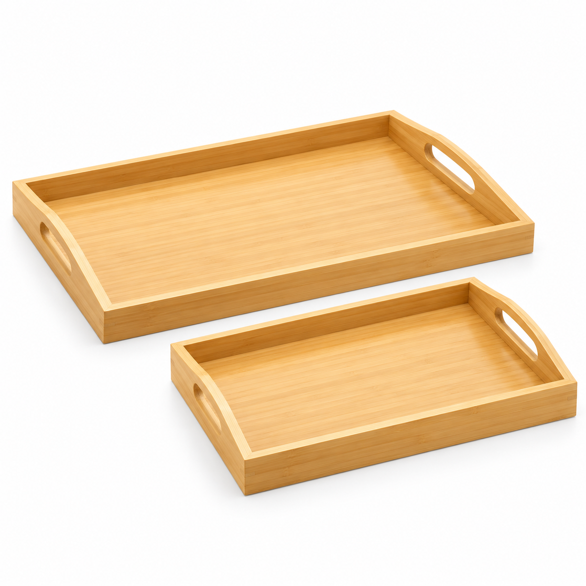 Danny Home Two-piece Serving Tray Set With Cutout Handles