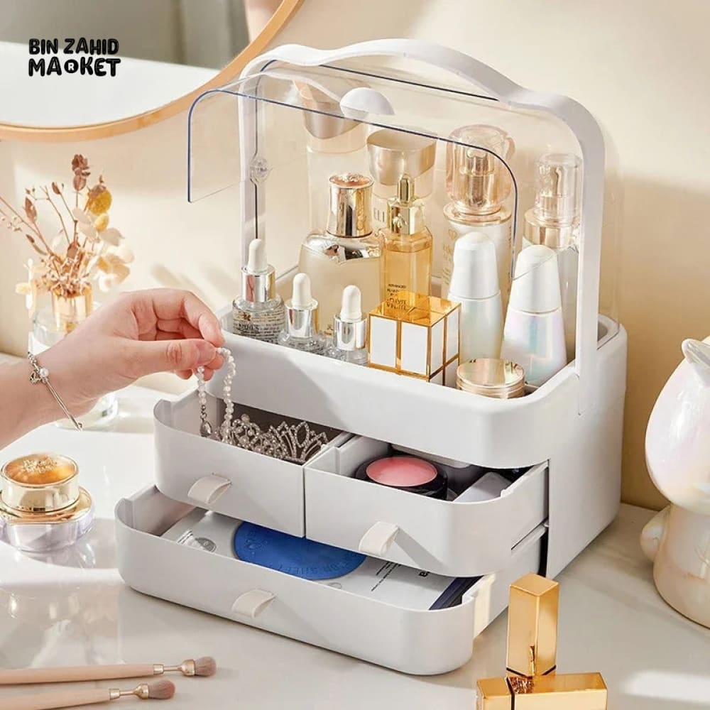 DOUBLE DOORS COSMETIC ORGANIZER White