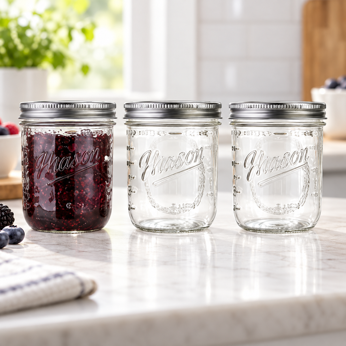 Danny Home 6 Piece  Mason Storage Jars - 480 ml