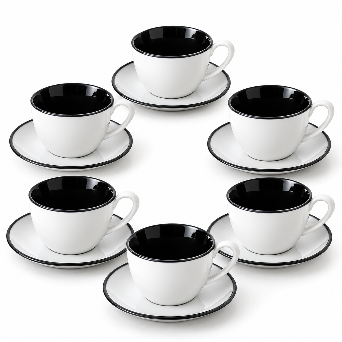 Danny Home 6 Piece Two-Tone Cup & Saucer Set