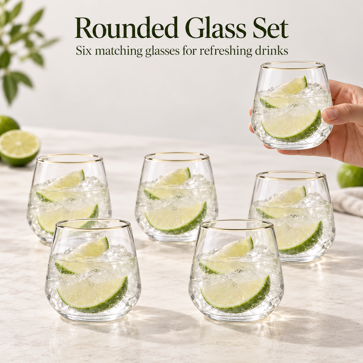 Danny Home 6 Piece Rounded Glass Set - 420 ml