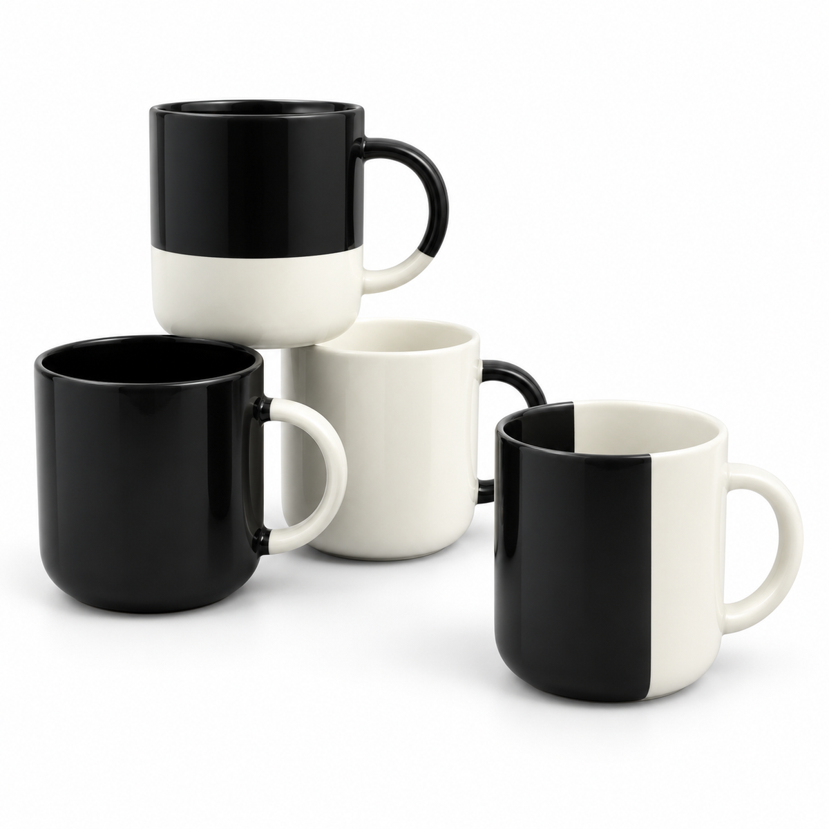 Danny Home 1 Piece Black And White Mug - 450 ml