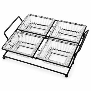 Danny Home Square Serving Bowls With Stand - 250 ml