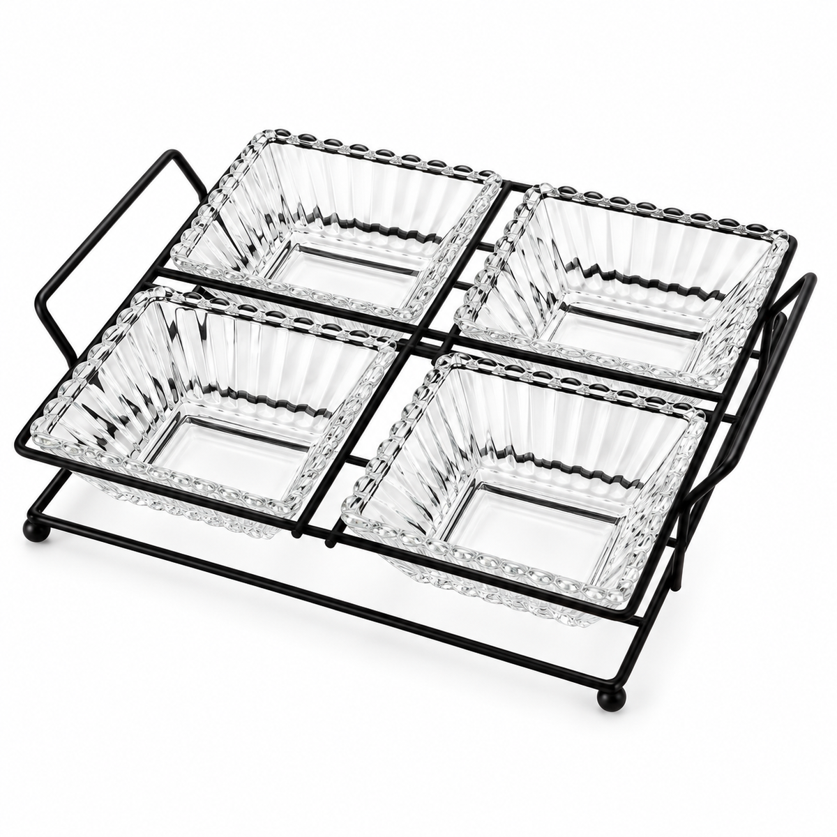 Danny Home Square Serving Bowls With Stand - 250 ml