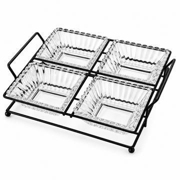 Danny Home Square Serving Bowls With Stand - 250 ml