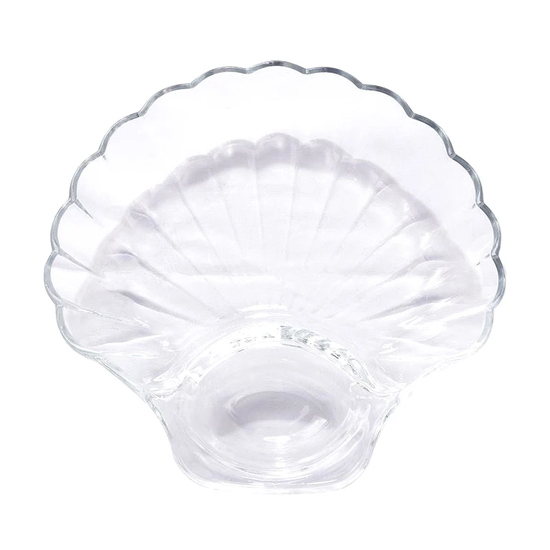 1 PIECE SHELL DISH TRANSPARENT DUMPLING PLATE WITH VINEGAR DISCS SUSHI SNACK PLATE