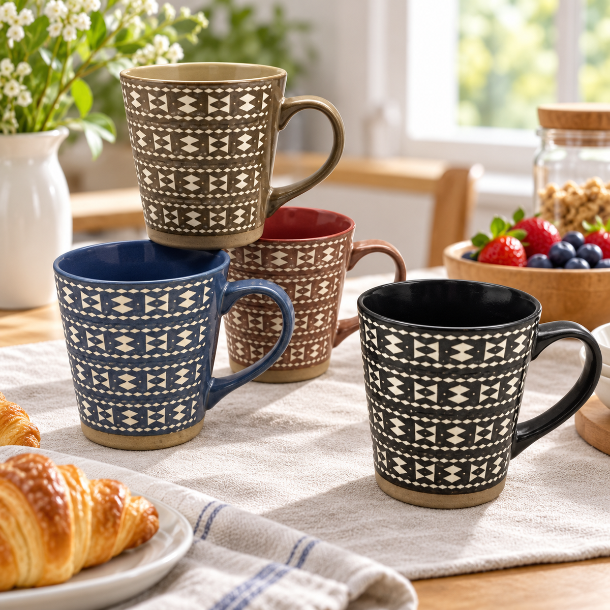Danny Home 1 Piece Geometric Tapered Mug - 400 ml