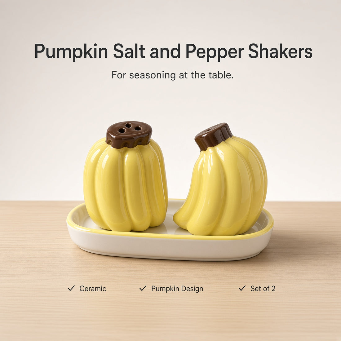 Kitchlux Ceramic Salt and Pepper Shakers - Bananas
