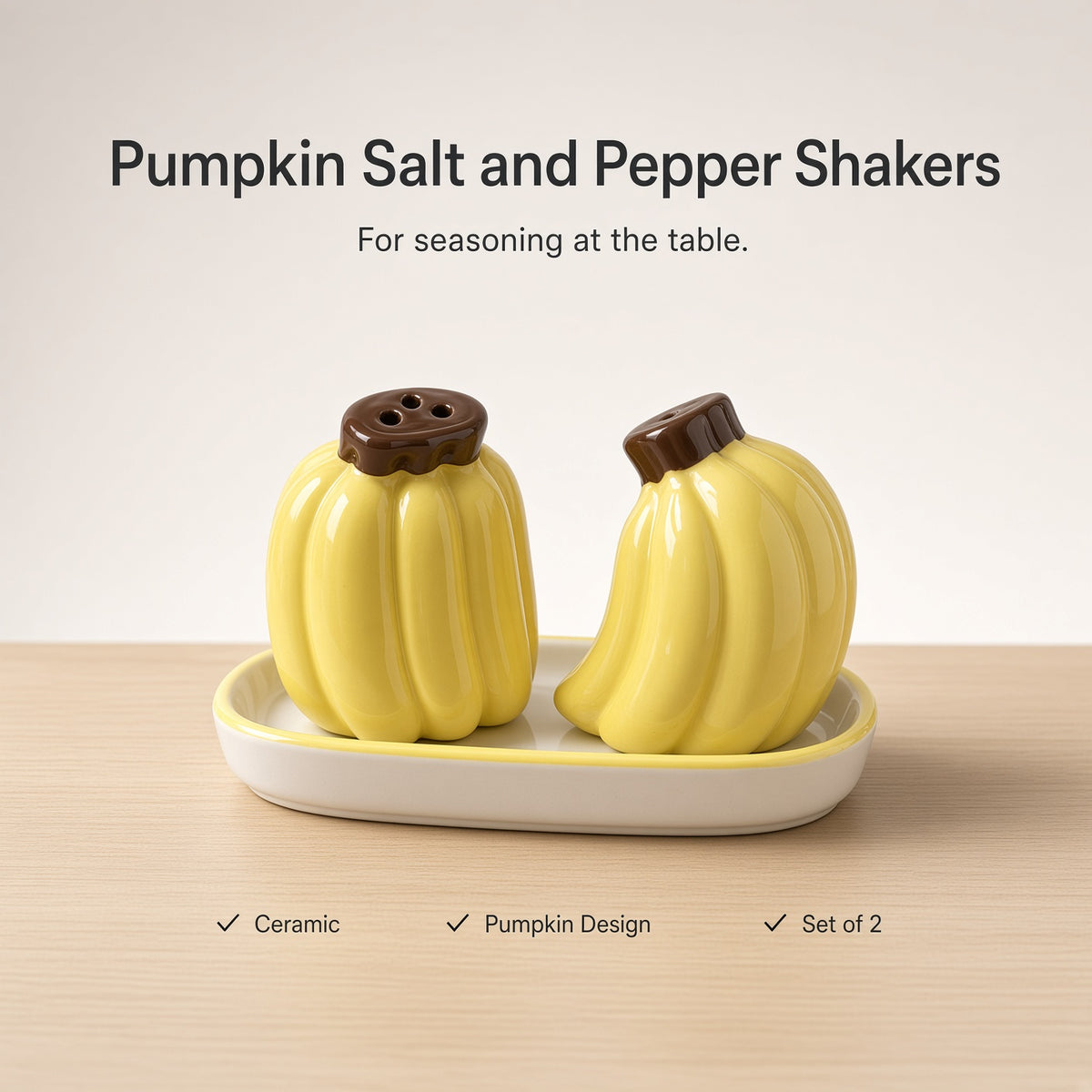 Kitchlux Ceramic Salt and Pepper Shakers - Bananas