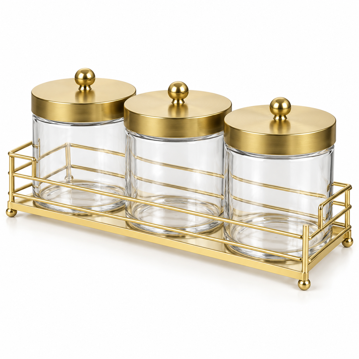 Danny Home 3 Piece Jar Storage Set With Rack - 720 ml