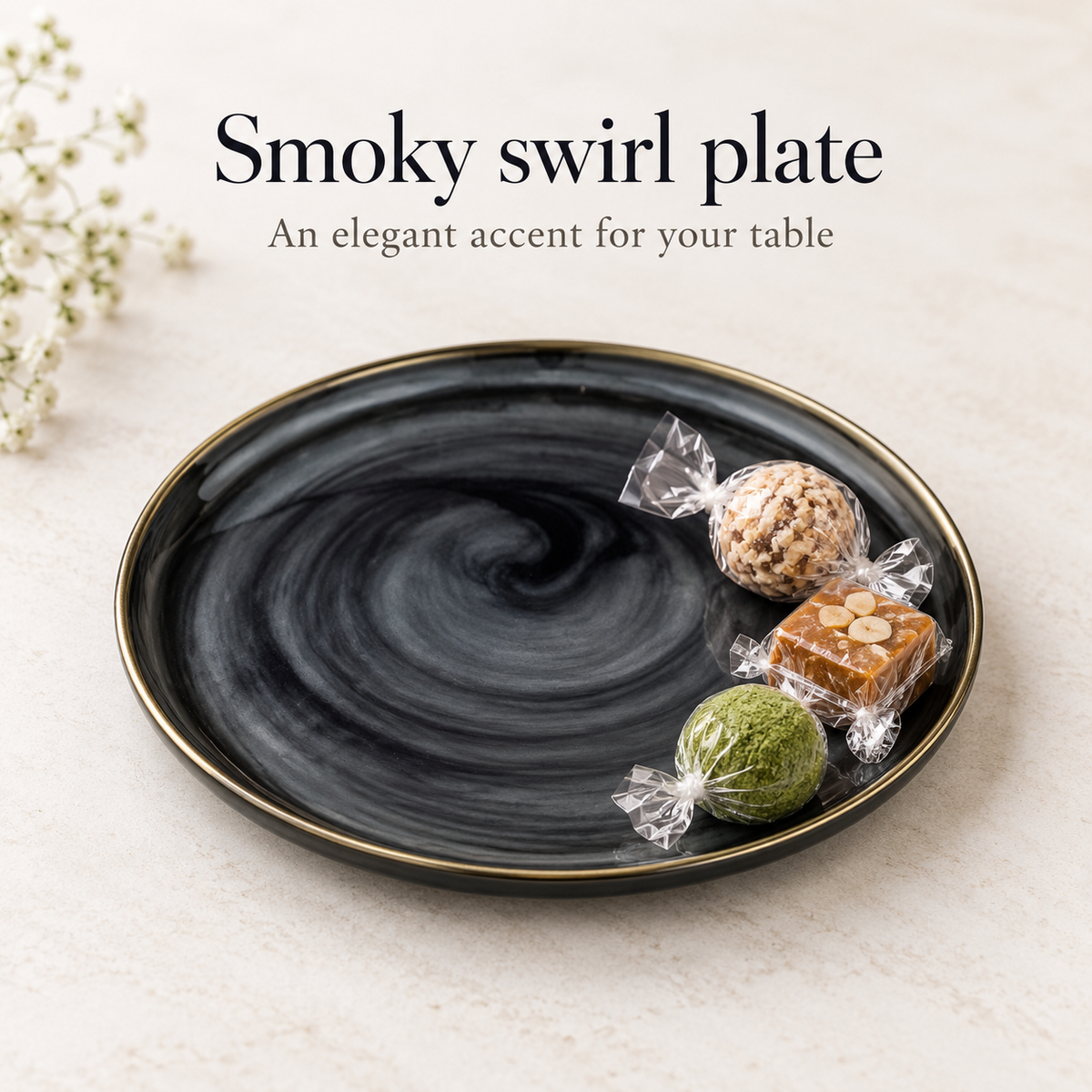 Danny Home Smoky Swirl Plate - 10.5 Inches