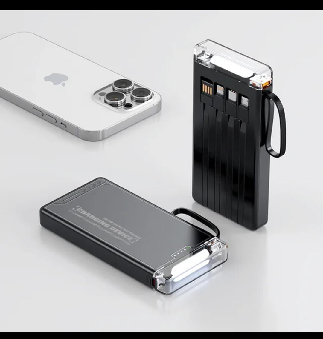 MINI 10000MAH POWER BANK WITH EXTERNAL BATTERY PACK & LED