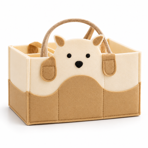 Felt Diaper Caddy – Bear – Elevated Studio View