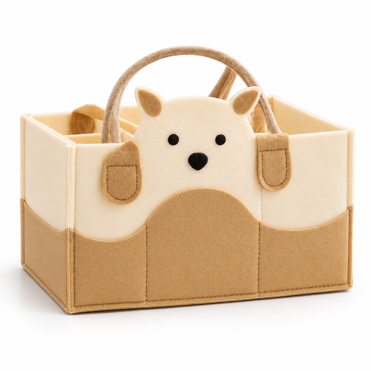 Felt Diaper Caddy – Bear – Elevated Studio View