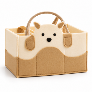 Felt Diaper Caddy – Bear – Elevated Studio View
