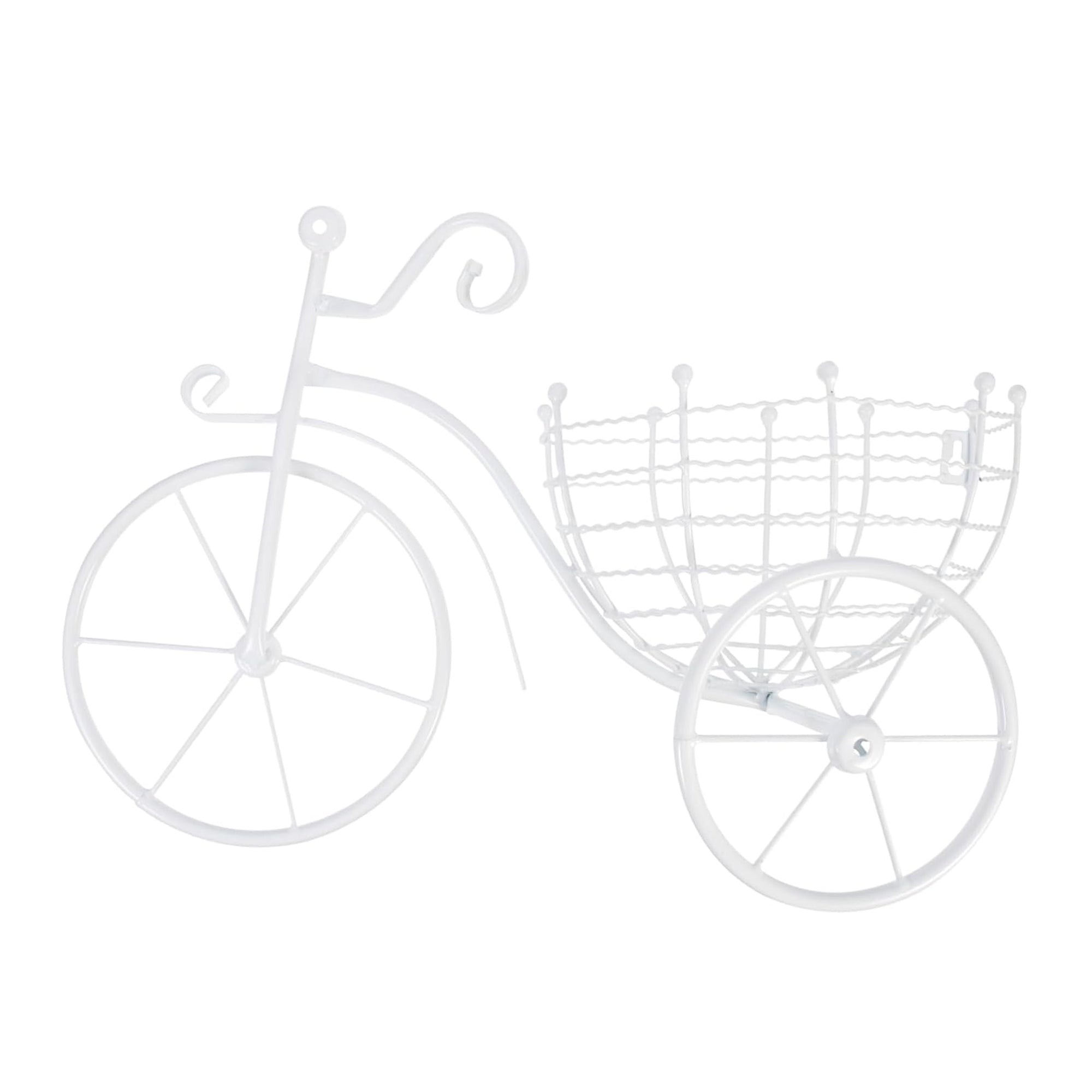 Bicycle Design Wall Basket For Home Decoration White