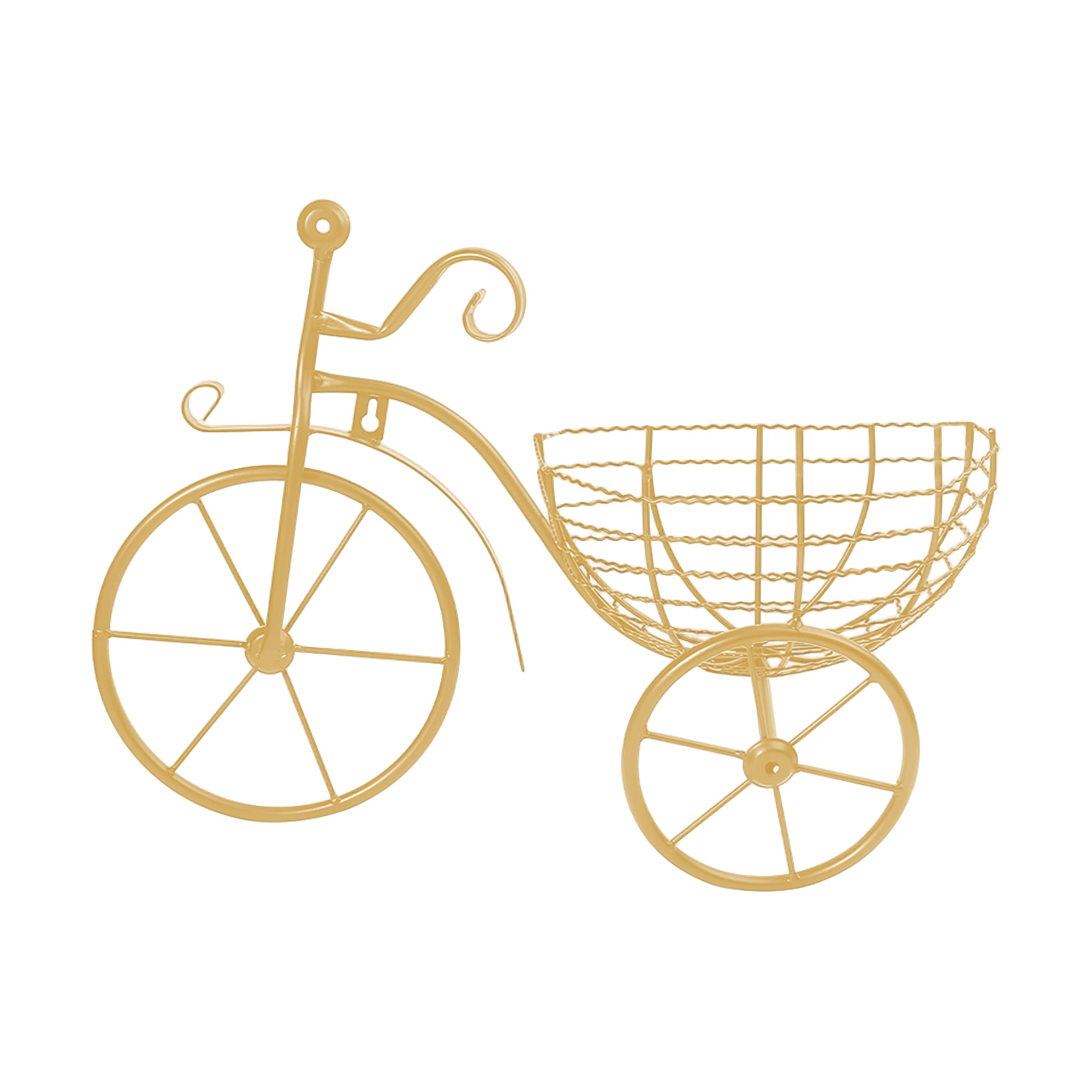 Bicycle Design Wall Basket For Home Decoration Golden