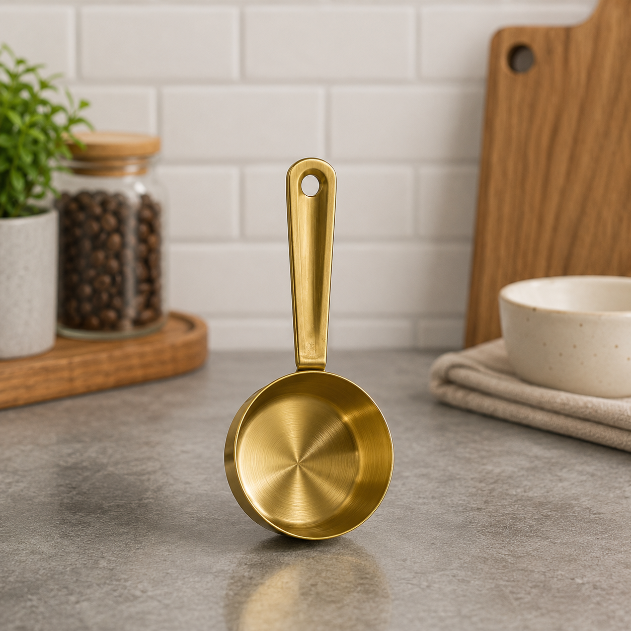 GOLD STAINLESS STEEL MEASURING SCOOP