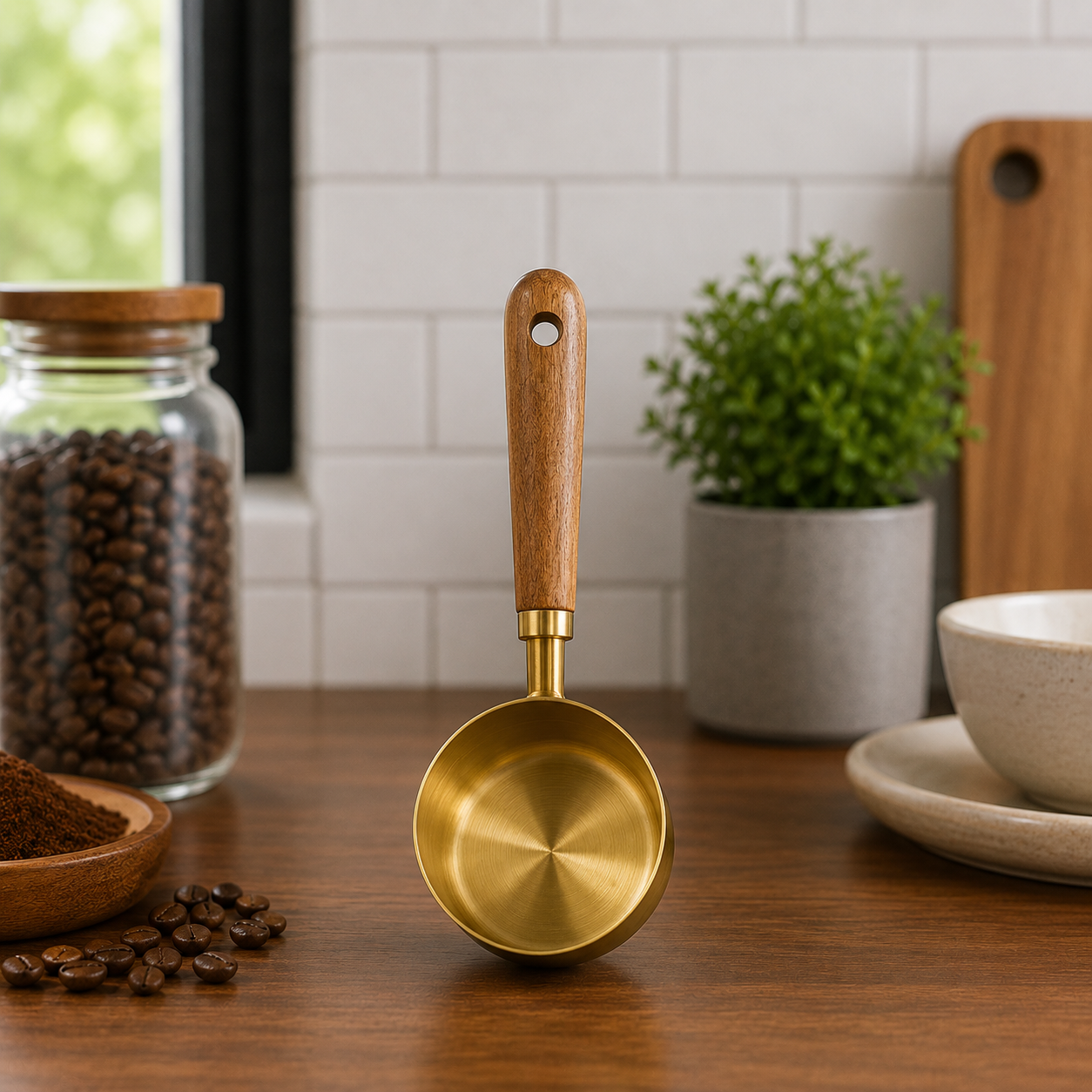 GOLD STAINLESS STEEL COFFEE SCOOP