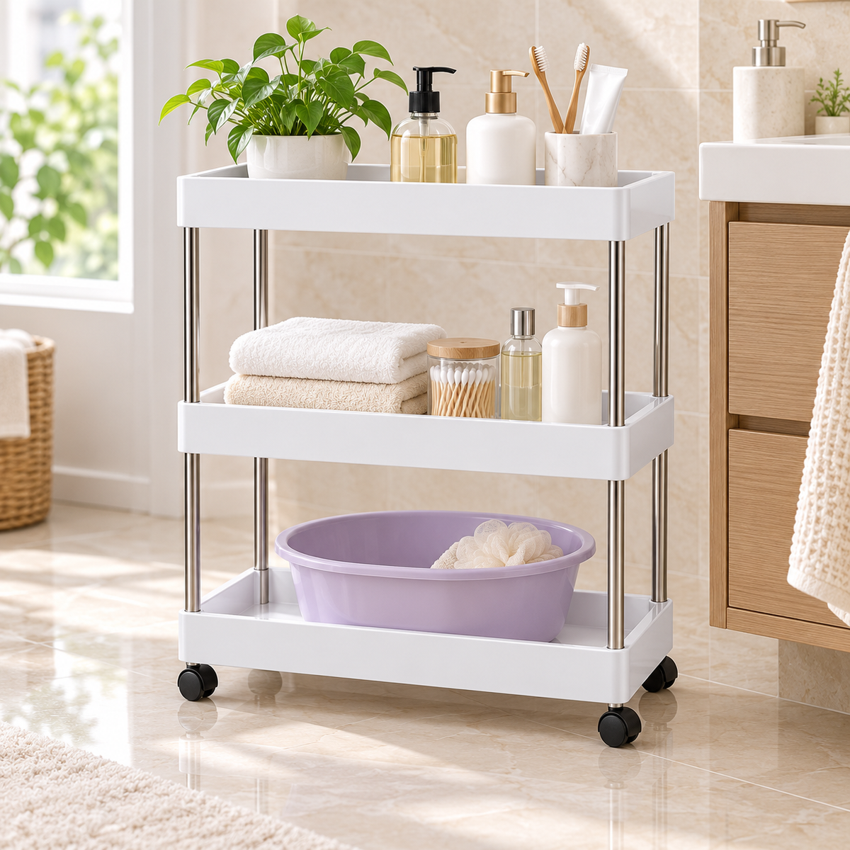 3-Tier Storage Trolley