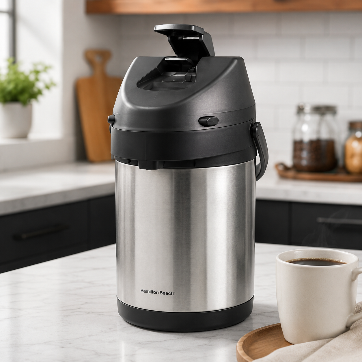 STAINLESS STEEL AIRPOT COFFEE DISPENSER