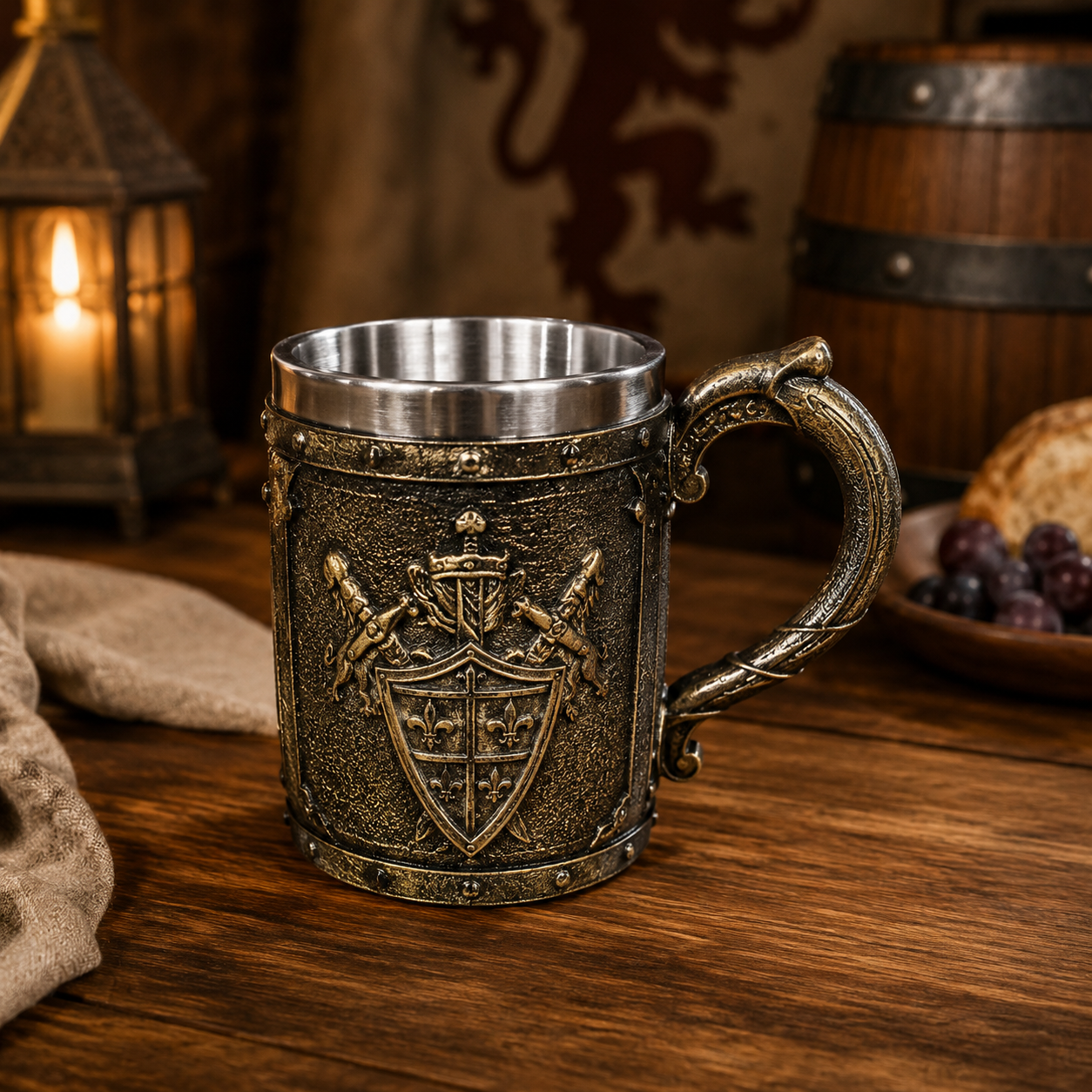 WIKING WARRIOR STAINLESS STEEL DRINKING MUG