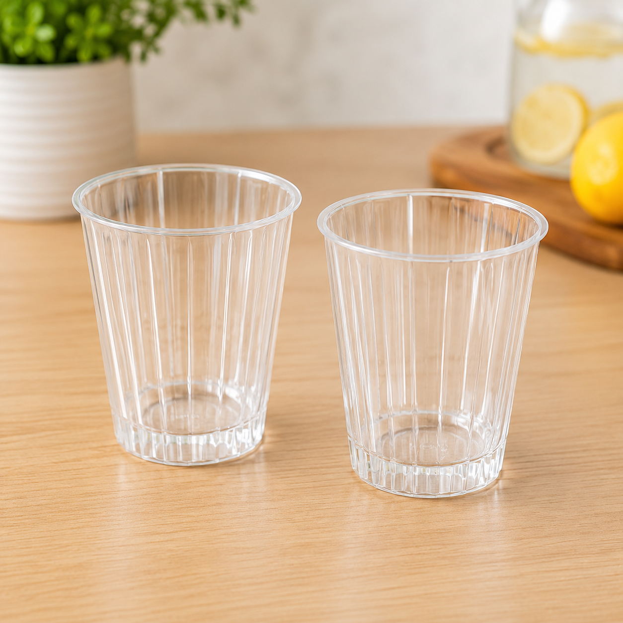 DISPOSABLE CLEAR PLASTIC CUPS – 2 PCS SET
