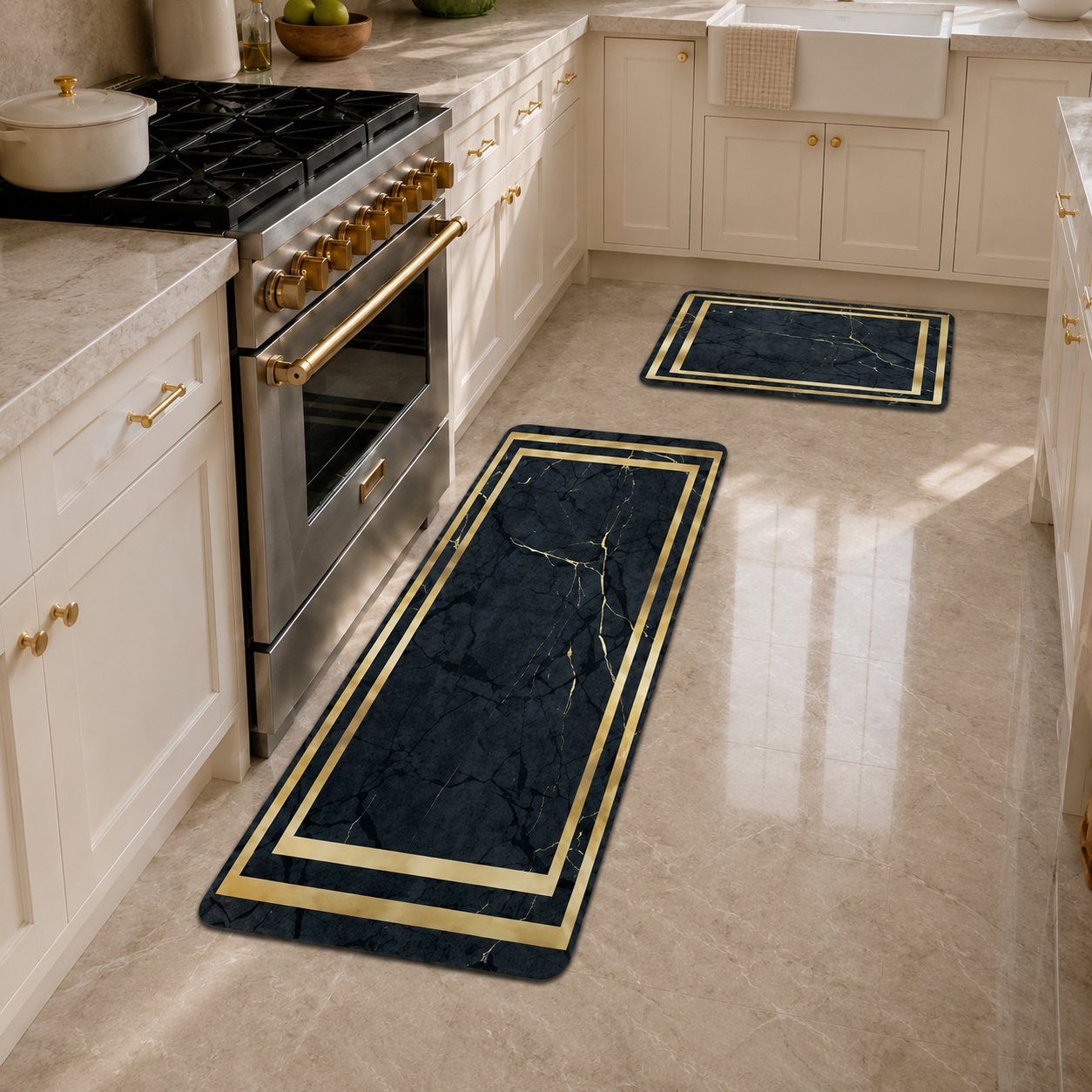 LUXURY MARBLE KITCHEN MAT SET