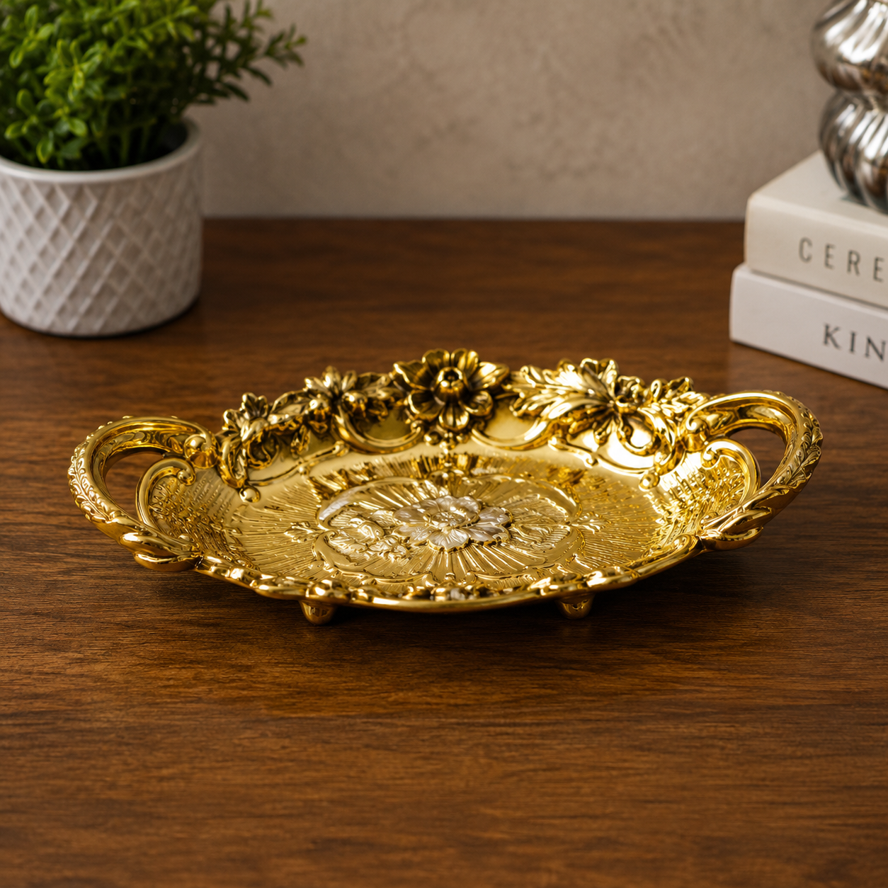 EASTER LANTERN DECOR GOLDEN TRAY