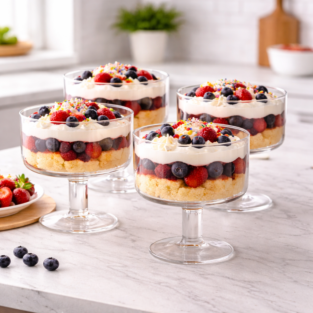 DANNY HOME DESSERT GLASS TRIFLE BOWLS SET OF 4 – 10.5CM CLEAR GLASS ICE CREAM & PARFAIT SERVING CUPS -CB-41
