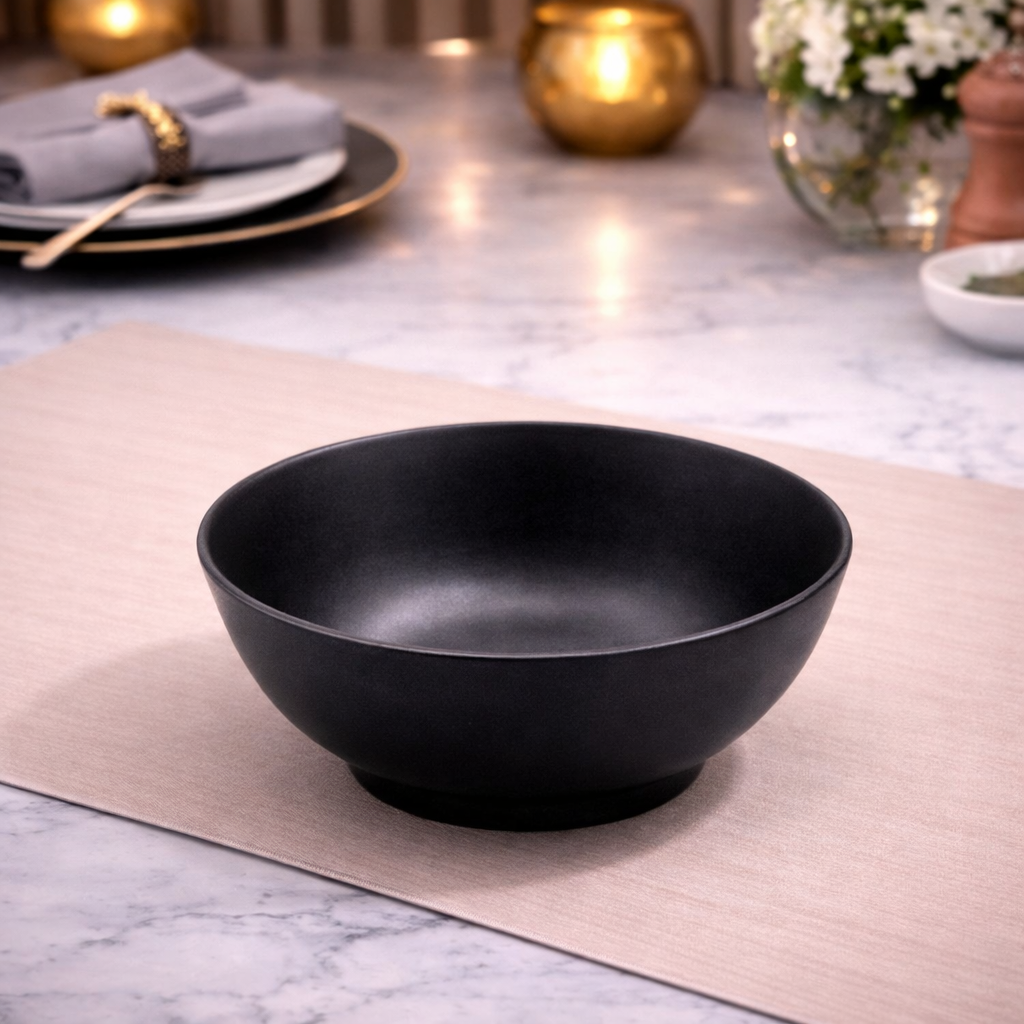 DANNY HOME MATTE BLACK CERAMIC DEEP SERVING BOWL 20.3CM -80ZKW 2022
