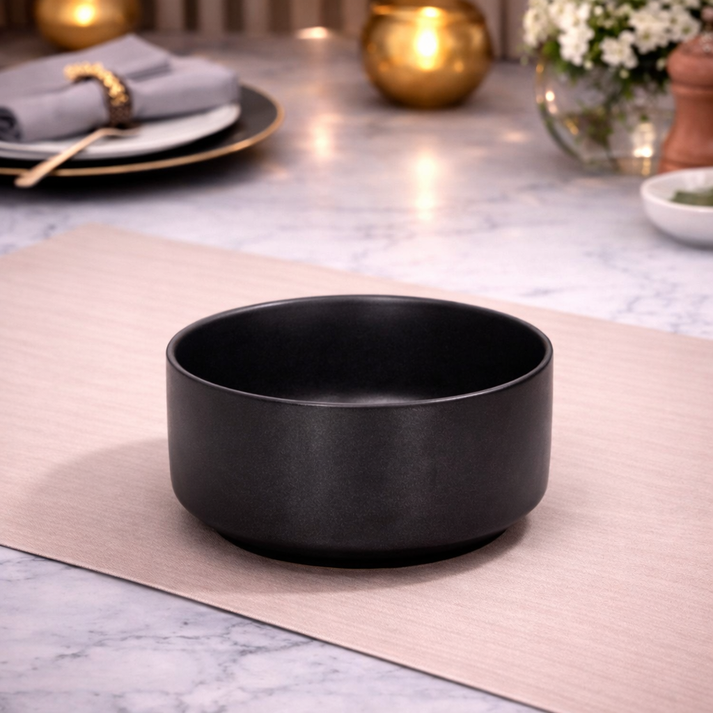 DANNY HOME MATTE BLACK PORCELAIN SERVING BOWL 15.2CM -CPK-004