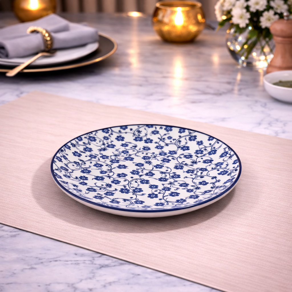 DANNY HOME BLUE FLORAL CERAMIC DINNER PLATE 26CM -105P 2011