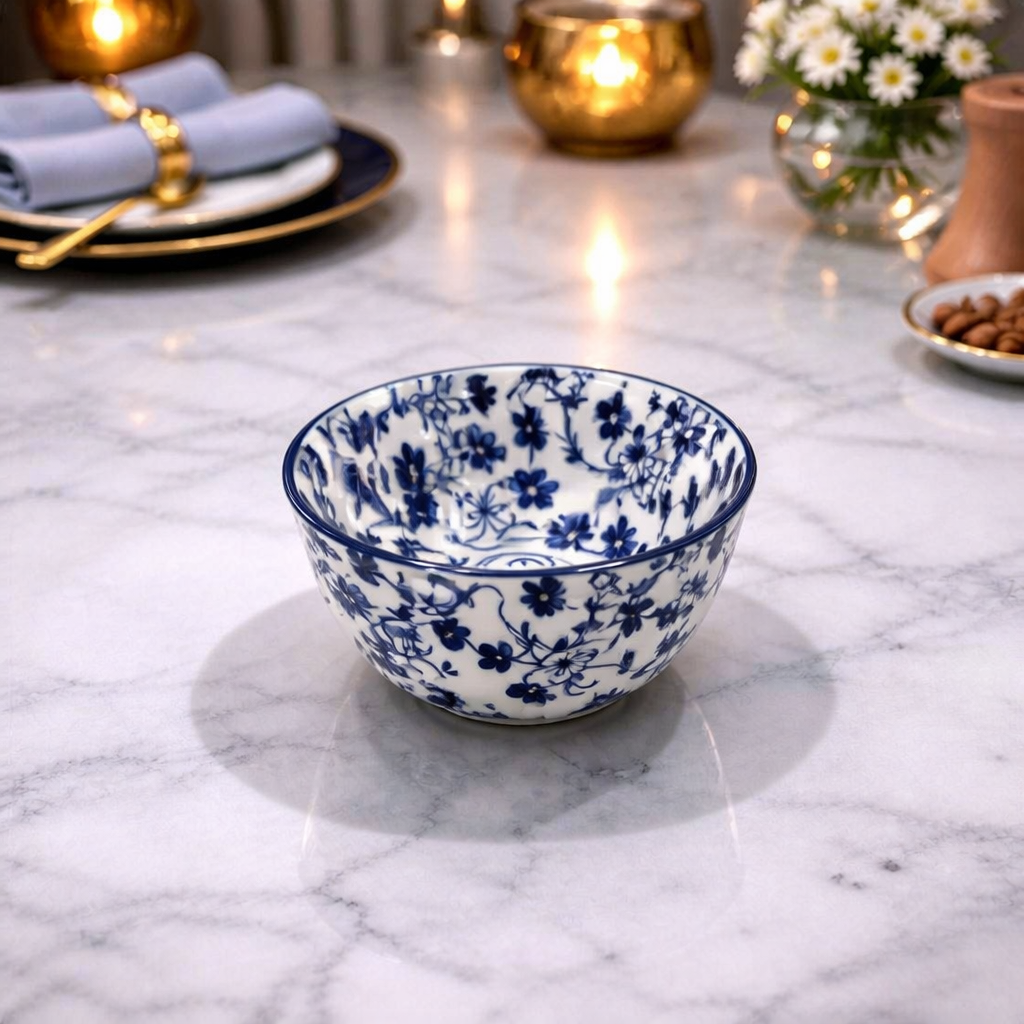 DANNY HOME BLUE FLORAL CERAMIC MINI BOWL 9.5CM -375DGW 2011